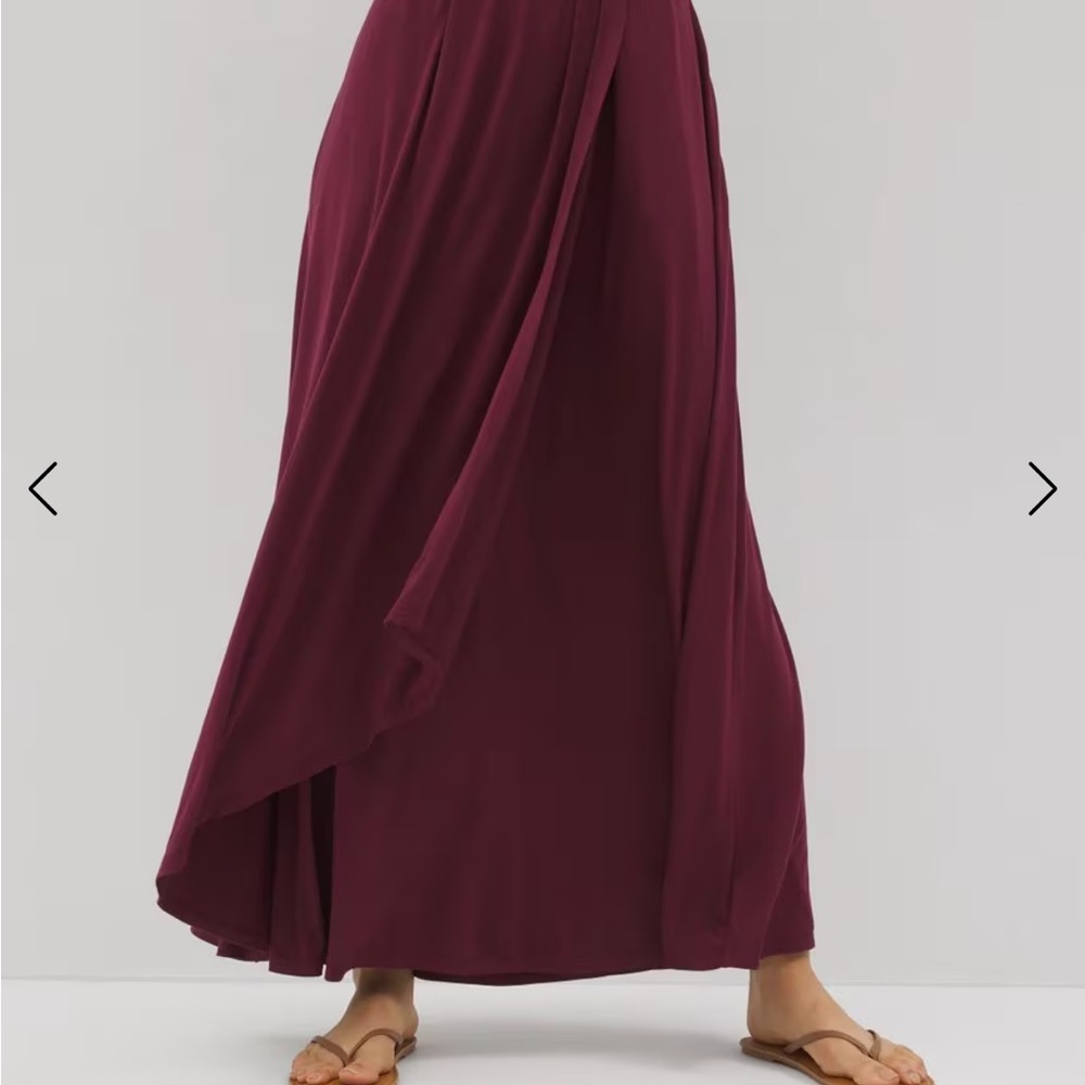 Soma dark red plum Maxi Dress built in bra and pockets NWT serenity small S - Picture 4 of 12